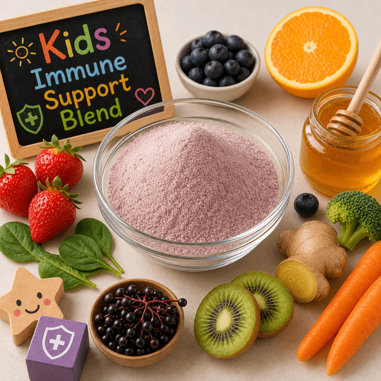 Kids immune support blend ingredient visual