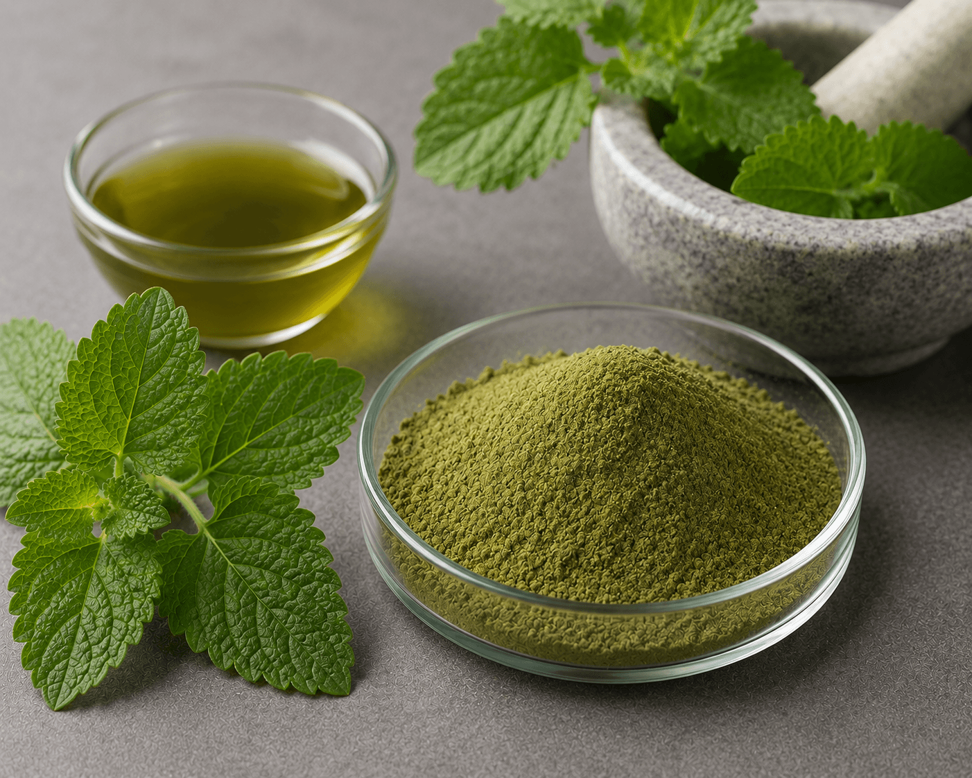 Lemon balm leaf extract ingredient visual